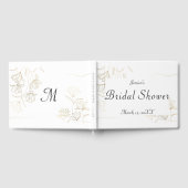 ゴールド フラワー ブライダル シャワー ゲストブック (全面)