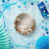 ゴールド フラワー ペーパーボウル (パーティー)