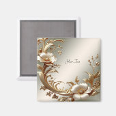 ゴールド フラワー マグネット (正面/裏面)