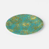 ゴールド フラワー マンダラ ウェディング ブライダル シャワー パーティ ペーパープレート (アングル)