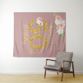 ゴールド フラワー 50歳の誕生日パーティー フォト 背景 タペストリー (インサイチュ(横))