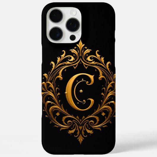 ゴールド フラワー C モノグラム 高級 ボタニカル イニシャル Case-Mate iPhoneケース (裏面)