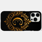 ゴールド フラワー C モノグラム 高級 ボタニカル イニシャル Case-Mate iPhoneケース (裏面 (横))
