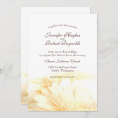 ゴールド フローラル ウェディング 招待状 (正面/裏面)