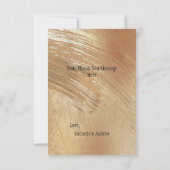 ゴールド フローラル ウォーターカラー アブストラクト サンキューカード (裏面)