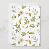 ゴールド フローラル | エレガント ユーカリ グリーンのウェディング 招待状 (裏面)