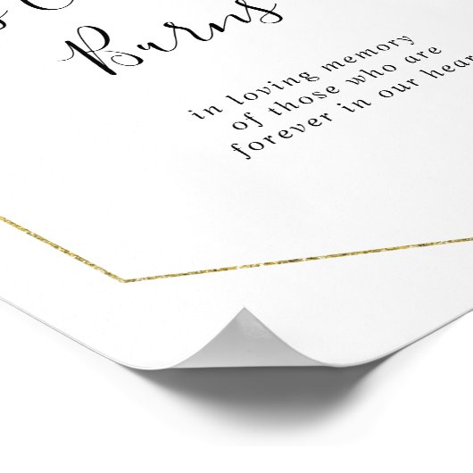 ゴールド フローラル トロピカル グリーン このキャンドルが燃えるサイン ポスター (角)