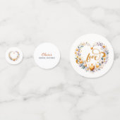 ゴールド フローラル ハート ブライダル シャワー コンフェッティ (裏面)