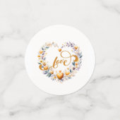 ゴールド フローラル ハート ブライダル シャワー コンフェッティ (スモール正面)