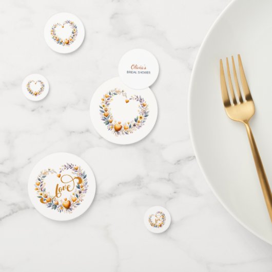 ゴールド フローラル ハート ブライダル シャワー コンフェッティ (グループ)