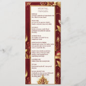 ゴールド フローラル モチーフ オルネイト 非対称 インドの結婚式 プログラム (正面)