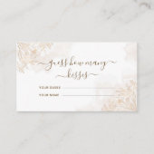 ゴールド フローラル リーフ ハウ メニー キッセス ブライダル ゲーム エンクロージャーカード (正面)