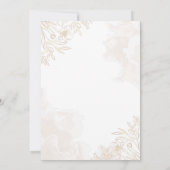 ゴールド フローラル リーフ ボーダー 80歳 八十誕生日 招待状 (裏面)