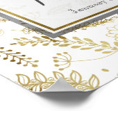 ゴールド フローラル リーフ ラスティック ウェディング バナー ポスター (角)