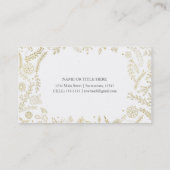 ゴールド フローラル リーフ ラスティック ウェディング ボタニカル 名刺 (裏面)