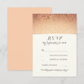 ゴールド フローラル ヴィンテージ ブッシュ ウェディング RSVP カード (正面/裏面)