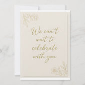 ゴールド フローラル 5歳の誕生日招待状 招待状 (裏面)