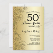 ゴールド フローラル 50周年記念 招待状 (正面)