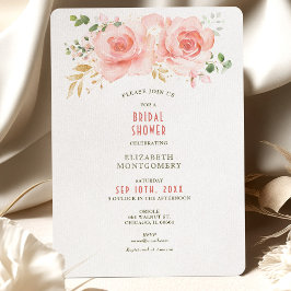 ゴールド＆ブッシュのウェディングシャワーの夏の招待状 招待状