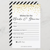 ゴールド ブライダルシャワー ゲーム - 花嫁と新郎への願い (正面/裏面)