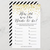ゴールド ブライダルシャワー ゲーム - 花嫁は今何歳? (正面/裏面)
