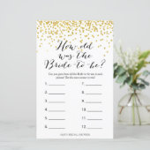 ゴールド ブライダルシャワー ゲーム - 花嫁は何歳？ (スタンド正面)