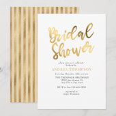 ゴールド ブライダルシャワー 招待状 (正面/裏面)