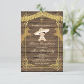 ゴールド ブラウン プリメロ クンプレアニョス ウノ フィエスタ バースデー 招待状 (スタンド正面)