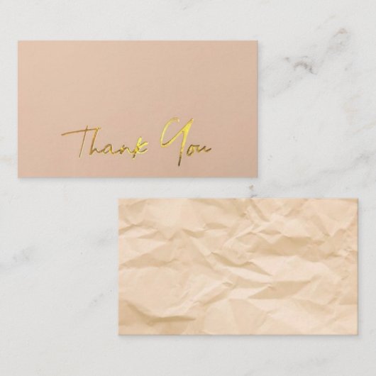 ゴールド ブラウン 感謝カード 名刺 (正面/裏面)
