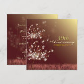 ゴールド＆ブラウン 30周年 秋の結婚記念日パーティー 招待状 (正面/裏面)