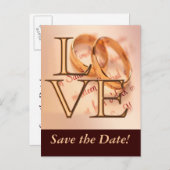 ゴールド/ブラウンLOVE、結婚指輪Oデザイン 案内ポストカード (正面/裏面)