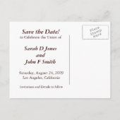 ゴールド/ブラウンLOVE、結婚指輪Oデザイン 案内ポストカード (裏面)