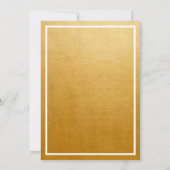 ゴールド ブラシ メタリック スクリプト ウェディング 招待状 (裏面)