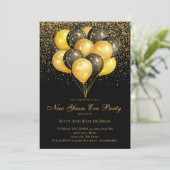 ゴールド＆ブラックの新年会パーティー 招待状 (スタンド正面)
