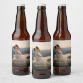 ゴールド&ブラックの水玉模様のオーダーメイド結婚式 ビールラベル (ボトル)