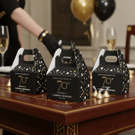 ゴールド・ブラックの華やかさ！70歳の誕生日お祝い フェイバーボックス