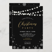 ゴールド＆ブラックカンパニー クリスマスホリデーパーティー 招待状 (正面/裏面)
