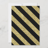 ゴールド&ブラックグリッター雪の結晶クリスマスパーティー 招待状 (裏面)