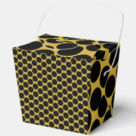 ゴールド ブラックドットスタイル テイクアウト 3x2.75x3.75 フェイバーボックス