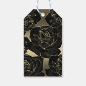 ゴールド＆ブラックローズ グラム エレガント おしゃれ パーティー ギフトタグ (裏面)