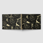 ゴールド＆ブラックローズ グラム エレガント クラシック シック ウェディング ゲストブック (全面)