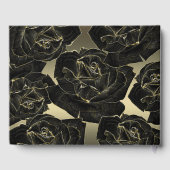 ゴールド＆ブラックローズ グラム エレガント クラシック シック ウェディング ゲストブック (裏面)