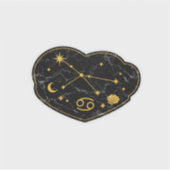 ゴールド&ブラック大理石 かに座 ゼムクリップ シール (正面)