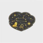 ゴールド&ブラック大理石 星座ステッカー 獅子座 シール (正面)