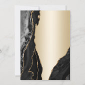 ゴールド ブラック アゲート 21歳の誕生日 招待状 (裏面)