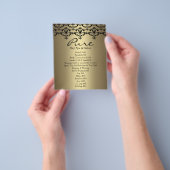 ゴールド&ブラック エレガント ダマスク フライヤー (手)