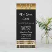 ゴールド＆ブラック エレガント ディナー パーティー VIP チケット 招待状 (スタンド正面)