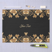 ゴールド ブラック オルネイト フローラル ティッシュ ペーパー (クラフト)
