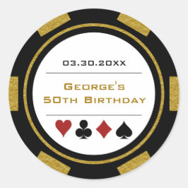 ゴールド ブラック カジノ ポーカー チップ 誕生日 ラウンドシール
