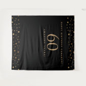 ゴールド ブラック カスタマイズ可能 誕生日60周年 おめでとう タペストリー (正面(横))